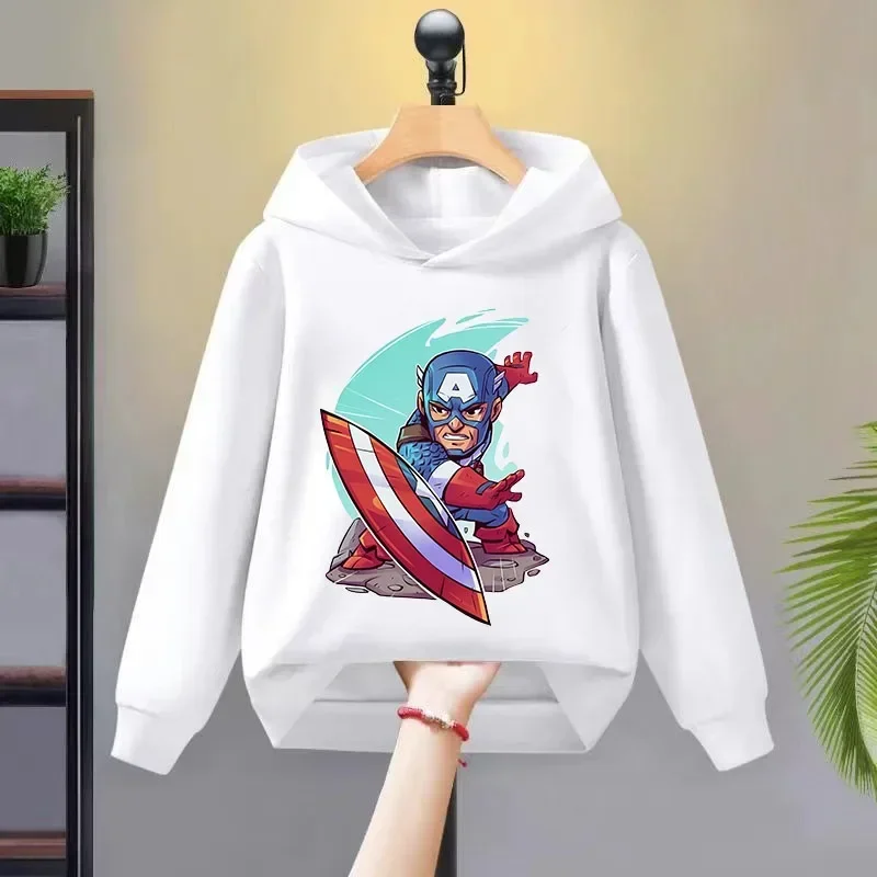 2024 Avengers Marvel Children Hoodie Spring Autumn Kids Boy Girl Clothing Cartoon Spider-Man Printed Casual Pullover Sweatshirt