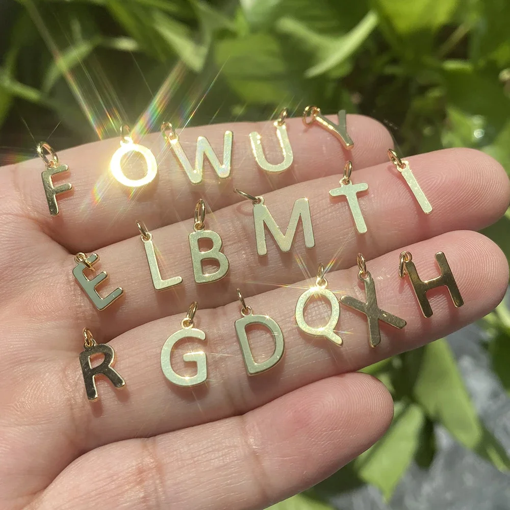 A-Z 26 Letter Woman's Pendant Gold color Name initial Necklace Women Long Stainless Steel Chains Necklace Collares Choker image 5
