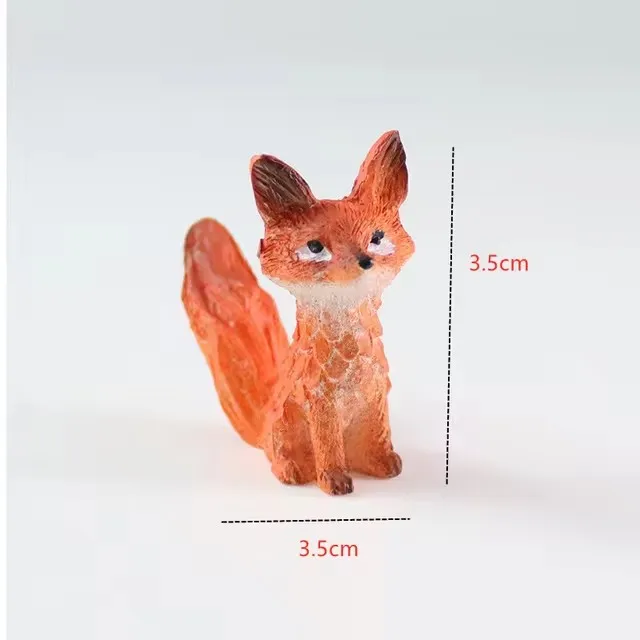 pandar Mini Resin Model Rose Action Fox Statue Mini Desktop Decoration Home Decoration