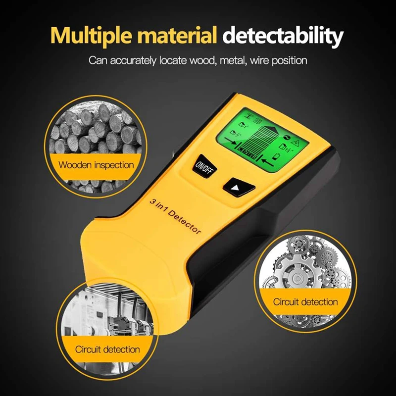 Wall Scanner Finder Wall Detector Find Metal Wood Studs AC Voltage Live Wire Detect