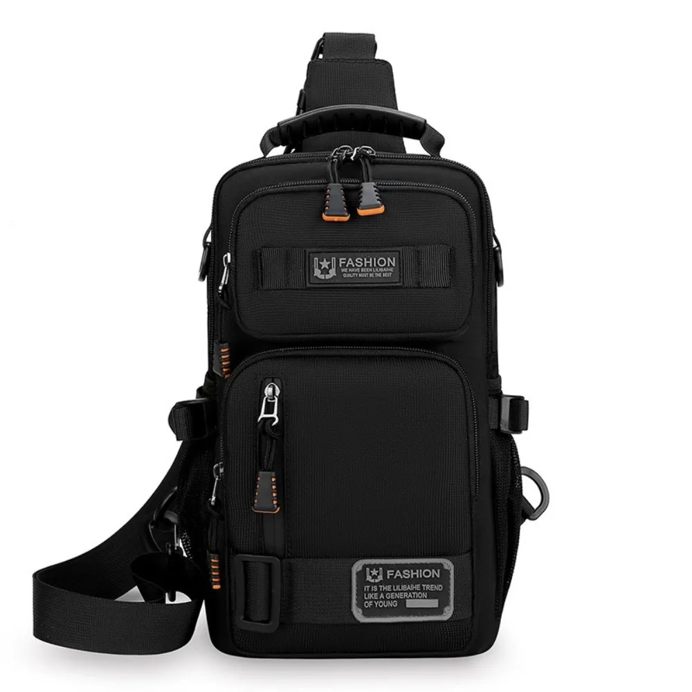 

Portable Multi Pockets Men Chest Bag Shoulder Bag Cloth Sports Message Bag Multifunction Zipper Crossbody Bag Outdoor