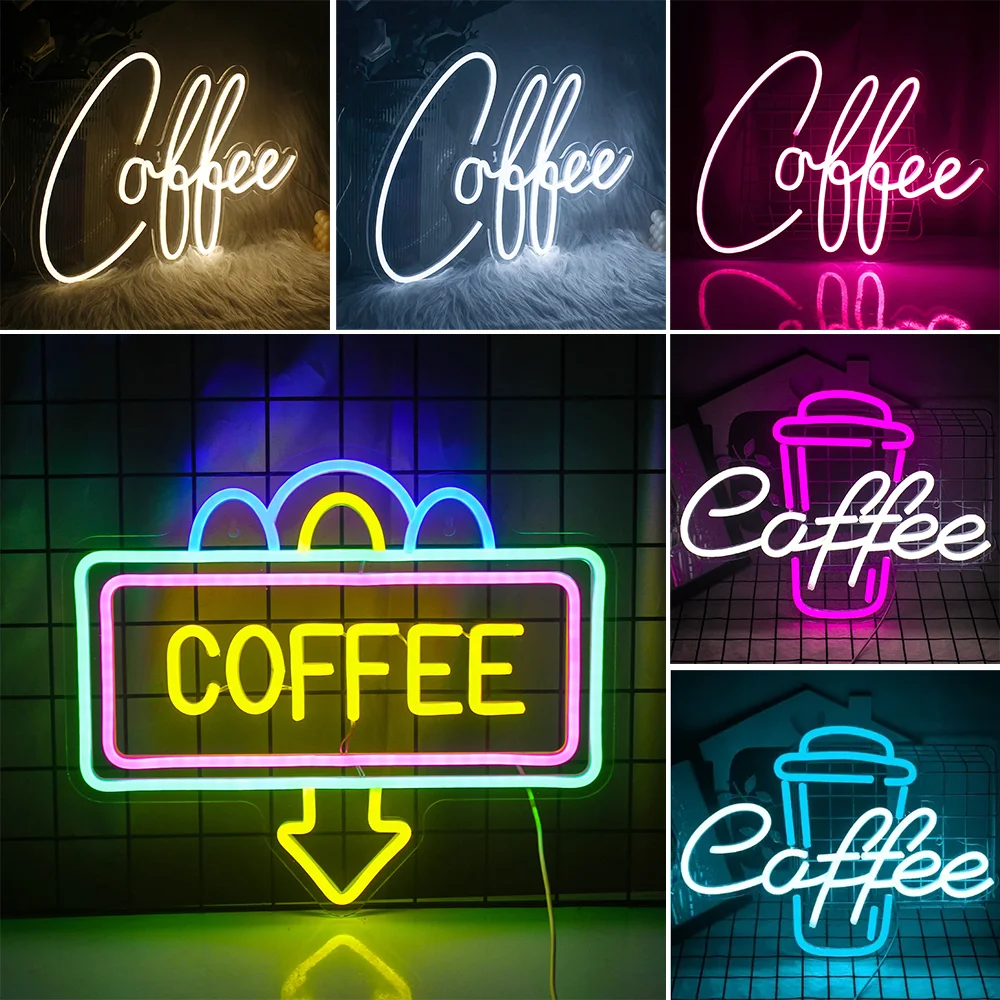 

Ineonlife Neon Light Coffee Cup Luminous LED Sign Party Cafe Shop Birthday Reunion Room Home Mural Personality Wall Decoration