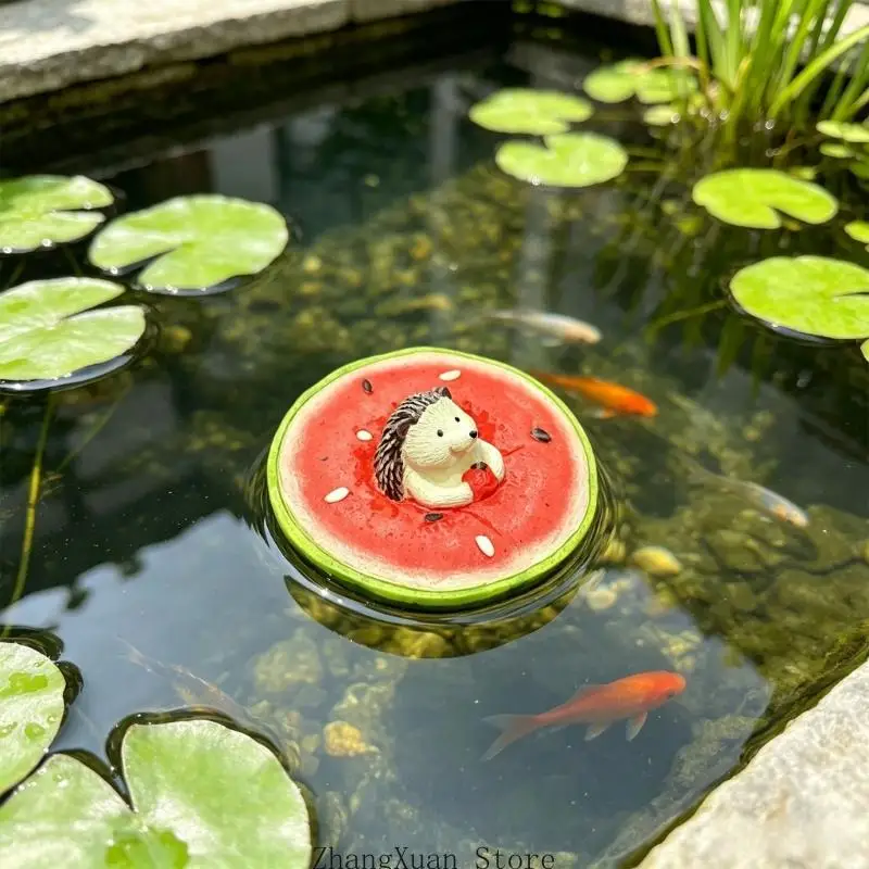 Schwimmende Igel-Statue, Wasserspielfigur mit Tiercharakter, Fruchtbasis, 3 x – Detail 4