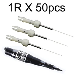50pcs Dermograph 1R Original USA Mosaic Tattoo Machine Pen Needle Agulhas 1 Prong For Permanent Makeup Eyebrow & Lip