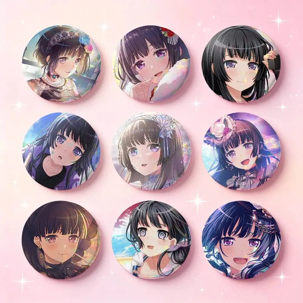 Shirokane Rinko BanG Dream Anime Badges 25 32 44 58 75 Mm Round Cosplay Pin Bag Decor Fans Collect Friends Gifts Brooch Souvenir