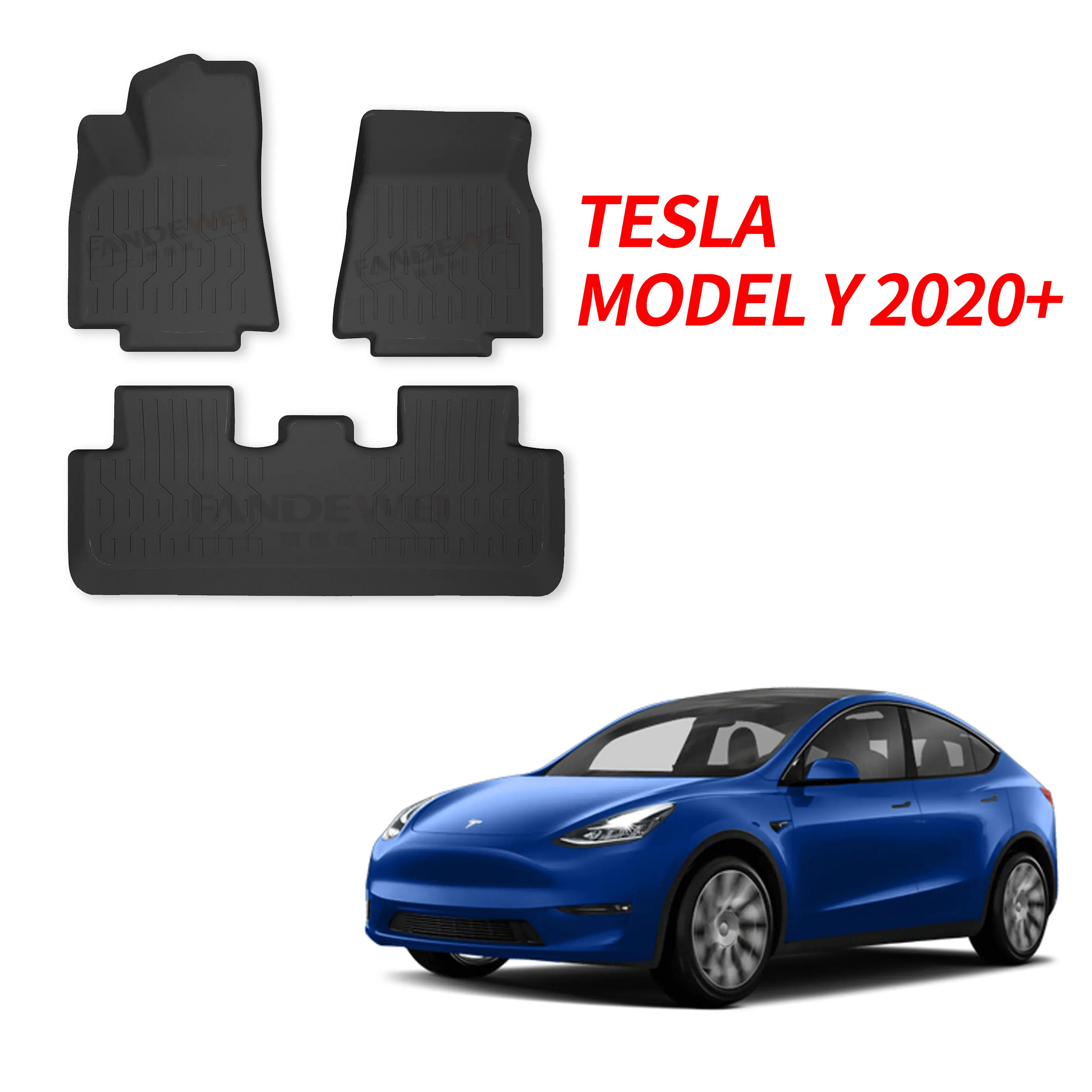 Factory Selling 3D TPV/TPE Rubber Car Floor Mat and Trunk Mat for TESLA MODEL 3 MODEL Y