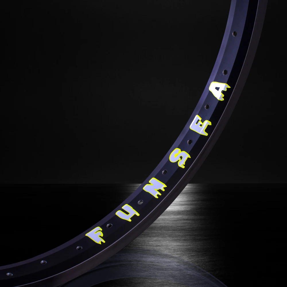 Funsea Bicycle Wheel 20 Inch MTB Kids Adult Bike Rims Tire Rim Single Wall 36 Holes Alloy Width 30mm Colorful Stickers