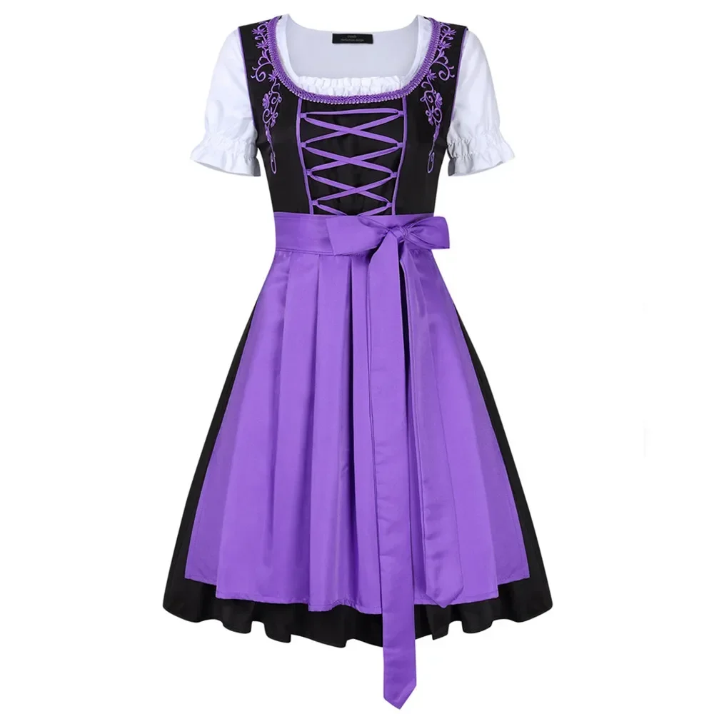 여성용 바바리안 코스튬 독일 바바바리안 Dirndl 원피스 옥토버 페스트, 맥주 메이드 옥토버 페스트 코스프레 코스튬