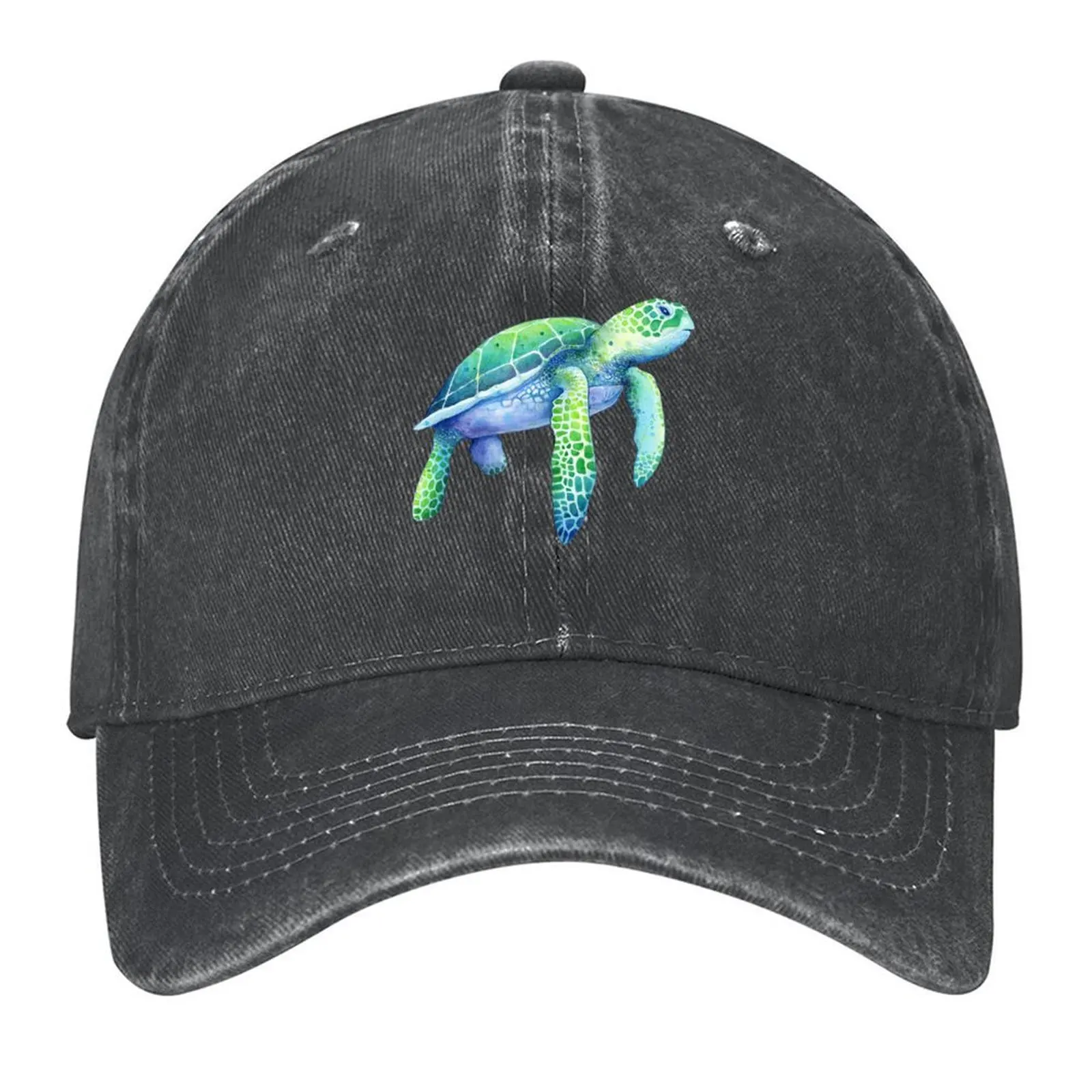 

Green Sea Turtle Baseball Cap fishing hat hard hat Designer Hat custom caps Men Golf Wear Women's