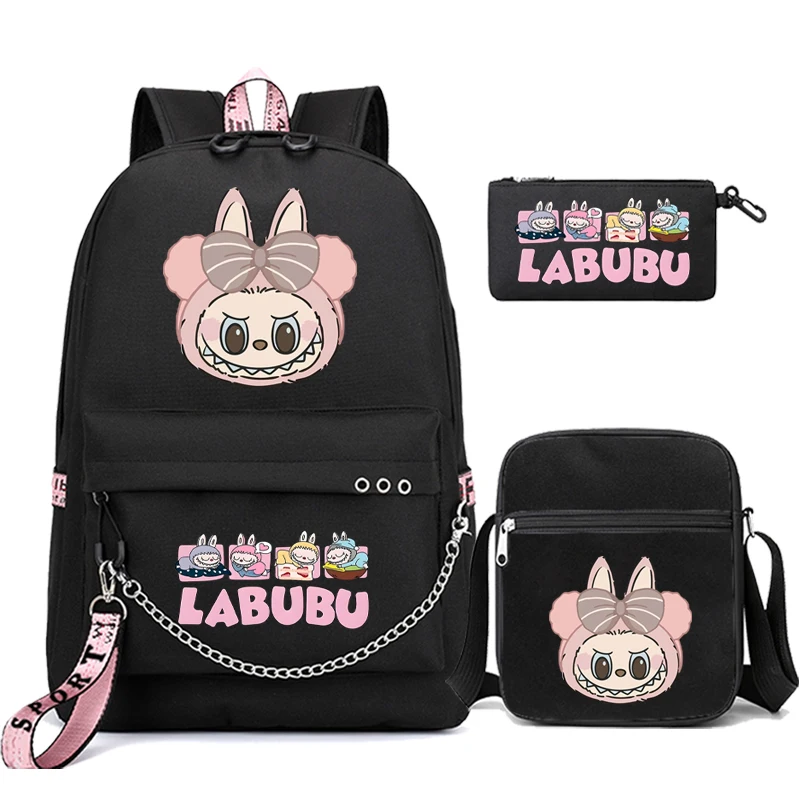 

3Pcs/set Backpack Children Mokoko Schoolbag for Girl Women Bag Zimomo Rucksack Kawaii Teen Student Back To School Mochila