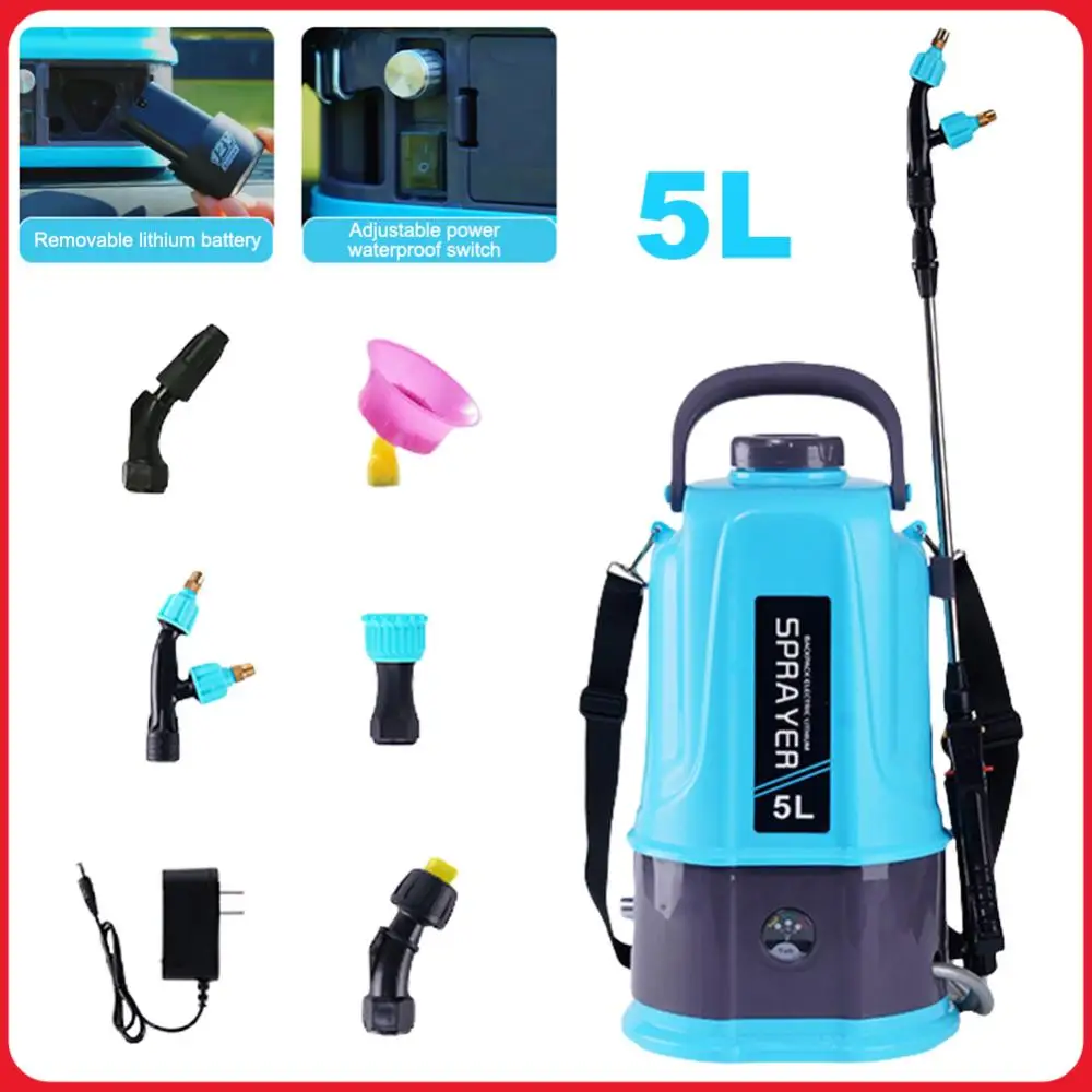 5L Battery Powered Sprayer Rechargeable Garden Sprayer with Adjustable Shoulder Strap Plant Sprayer for Yard Lawn and Garden