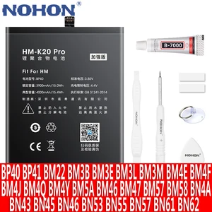 Nohon BP40 BP41 BM4E BM4Y BM4J BN46 BN4A BN45 BM3L BM3M BM3B Baterai BM3E untuk Xiaomi Mi 9T Pro 11T 9 8 Campuran Ringan 4 POCO F1 X3 NFC 12 penjualan terbaik bateria nohon xiaomi redmi note - №