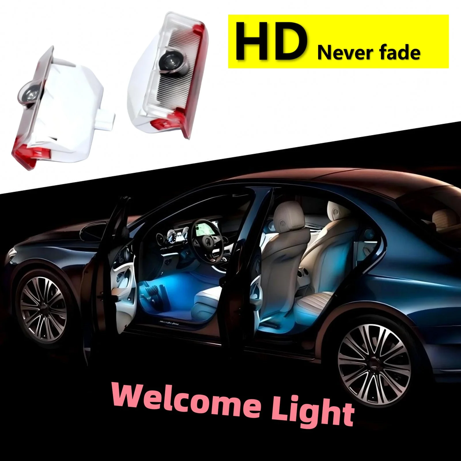 

2PCS HD For Mercedes Benz GLK X204 2008-2015 Amg A W168 W169 B Class W245 Car Led Door Welcome Light Projector Lamp Accessories