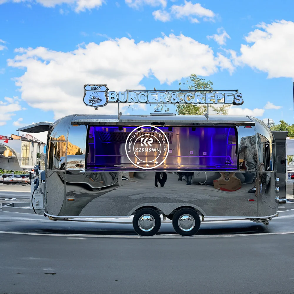 Rimorchio dell'alimento del flusso d'aria dell'oem con i carrelli mobili del camion dell'alimento del Caravan dell'alimento del carrello del caffè dell'hamburger della cucina completa DOT CE