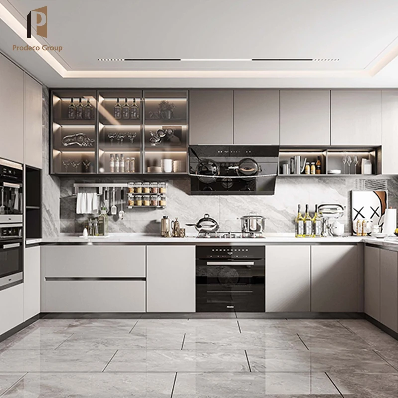 

Prodeco Aluminum Kitchen Cabinet Modern Cupboard Modern Lacquer Wainscoting Kitchen Cabinets Complete Sets