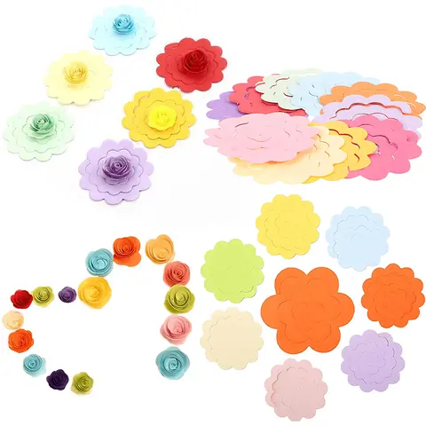 20/40PCS Mixed Size Rose Flower Quilling Paper Strips Colorful Paper Quilling Kit for Scrapbooking Handcraft DIY Decorations ZYF
