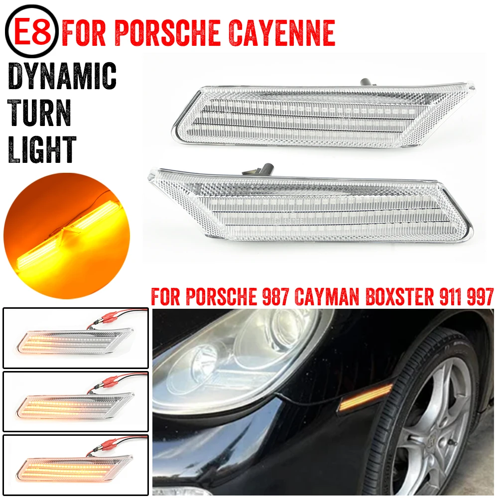 

1Pair LED Dynamic Side Marker Turn Signal Light Sequential Blinker Lamp For Porsche 997 911 GT2 GT2 Boxster Cayman 987 997631033