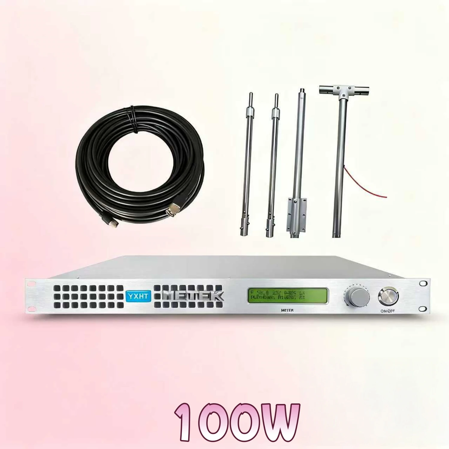 

HP- 100W FM Transmitter with Antenna & Cable – High-Quality Stable, Secure for Military Base Internal Communication