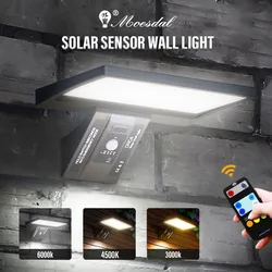 LED Sun Wall Light IP65 Waterproof Outdoor Street Light Motion Sensor with Remote Control for Courtyard Garden Garage Corridor