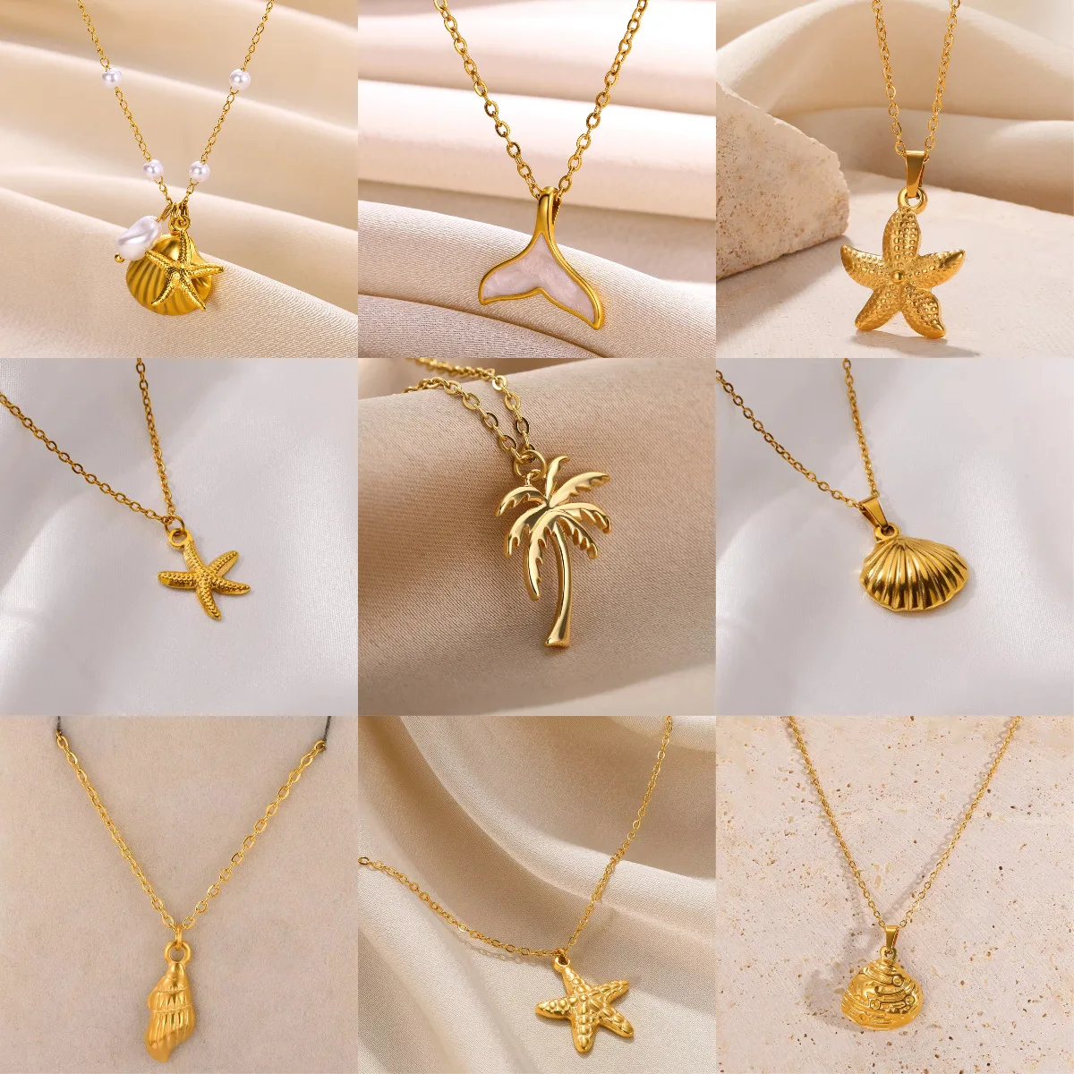 

Fashion Simple Geometric Shape Design Jewelry Necklace Pendant Stainless Steel 18k PVD Gold-plated Waterproof Necklace