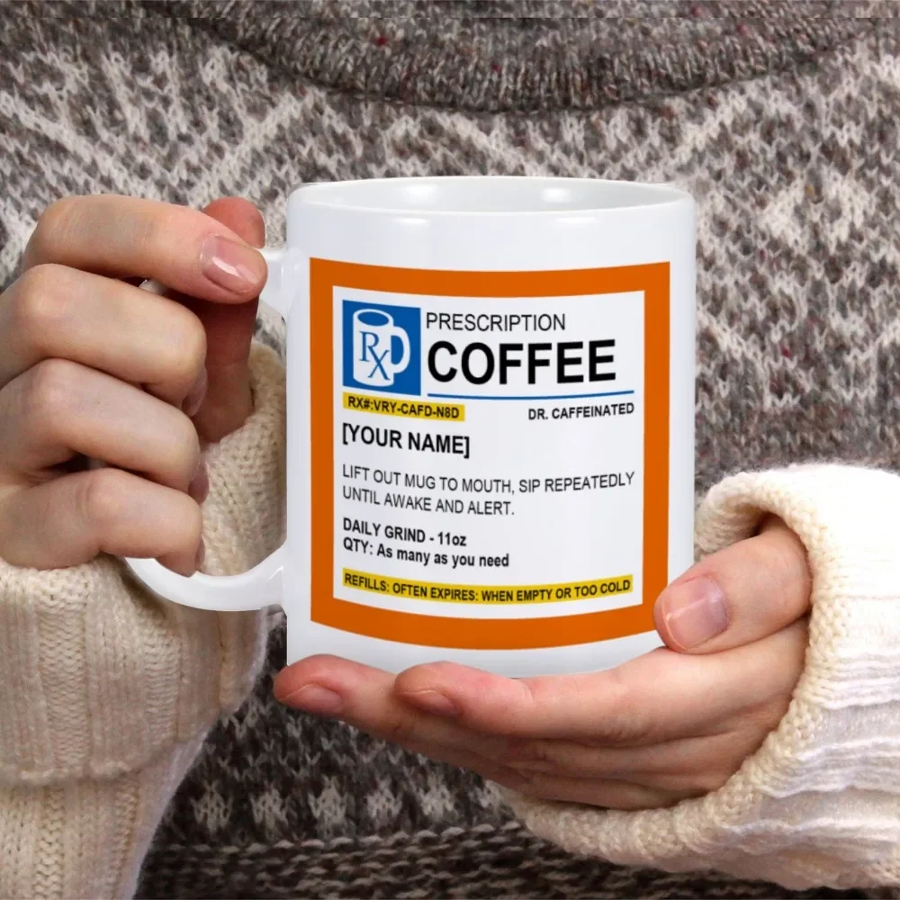 Prescription Coffee Mug 11oz Funny Unique Pharmacy Gifts Tea Cup Hilarious Novelty & Gag Gift for Doctor Pill Bottle Coffee Cups