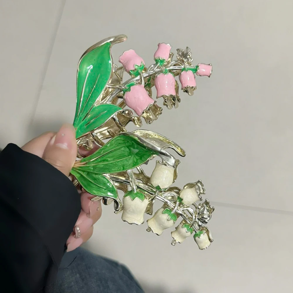 New Lily of The Orchid Flower Clip Luxury Large Back of The Head Shark Clip Girl Hairpin Hair Claw Headwear 2022 Hot Sale