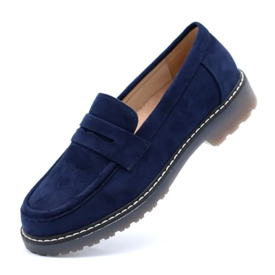 

Women's Chunky Loafers Platform Comfortable Slip-On Dressy Fashion Driving Moccasins Women