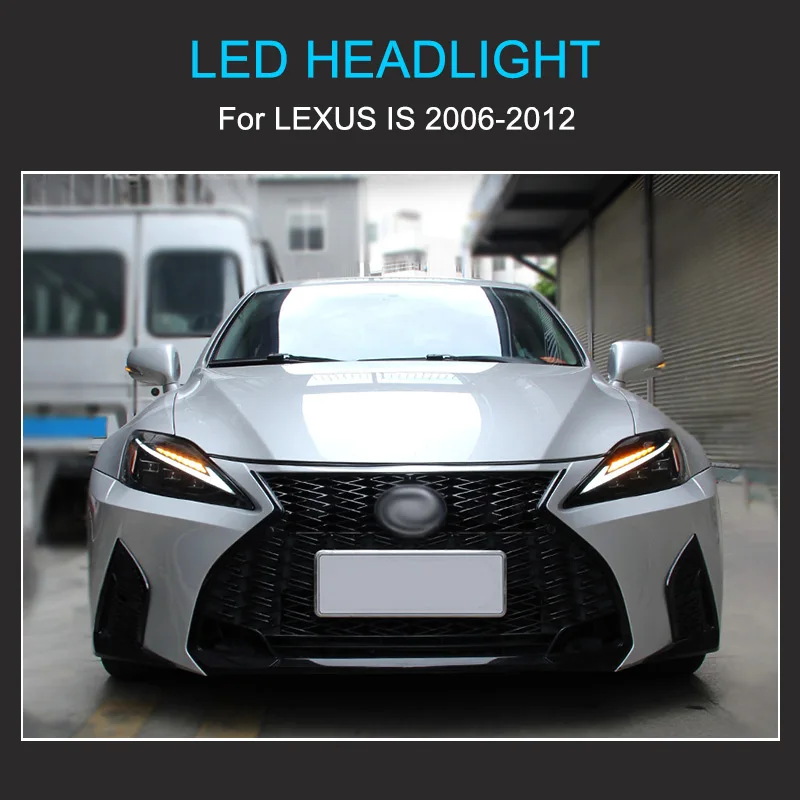 1 Pair Full LED Headlight Assembly for Lexus IS250 IS300 2006-2012 Plug and Play with LED DRL Dynamic Turning Rear Tail Lamps