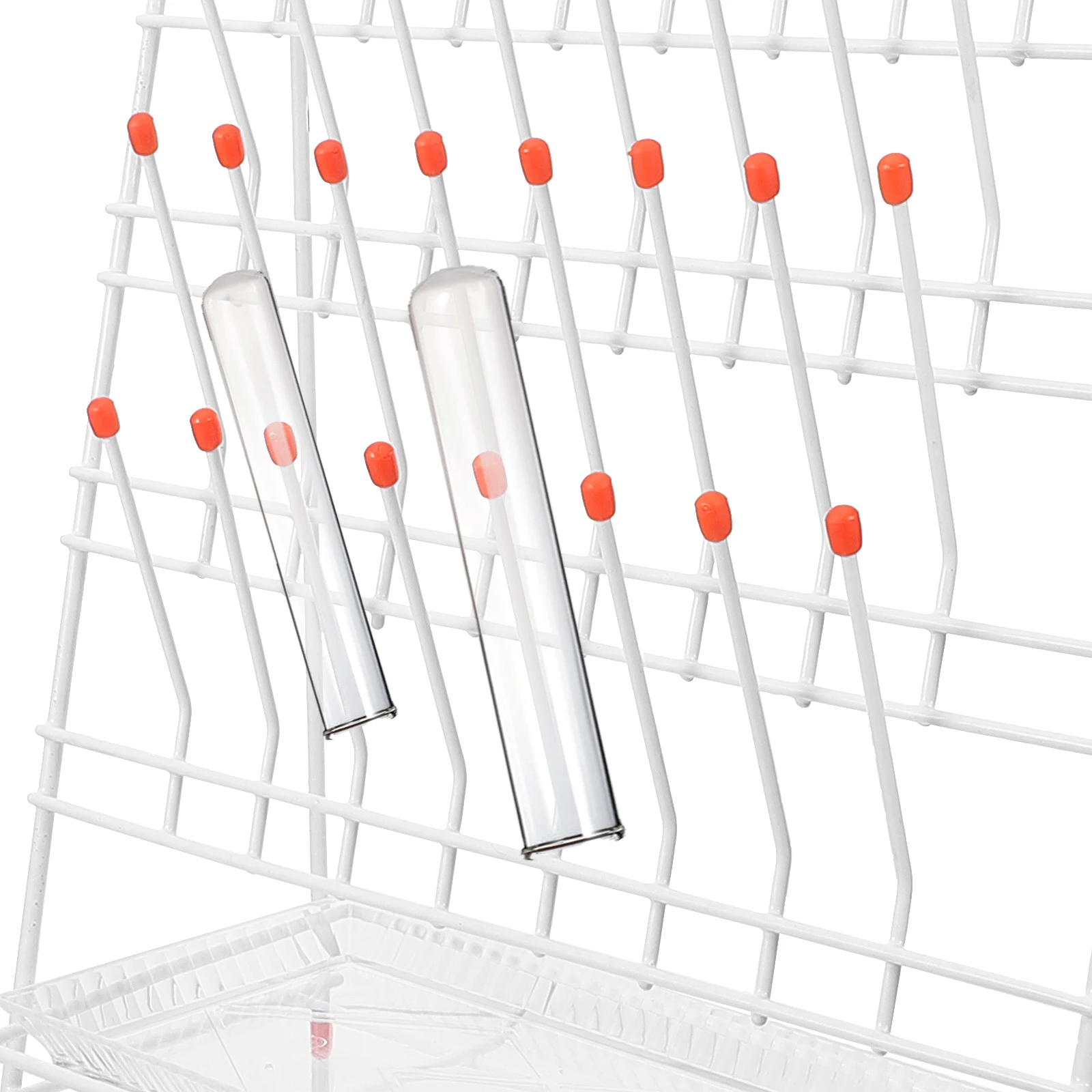 

32-Peg Test Tube Rack Metal Labs Laboratory Drip Drain Holder for Beaker Glassware Anti-Slip Pads Space-Saving for Laboratory