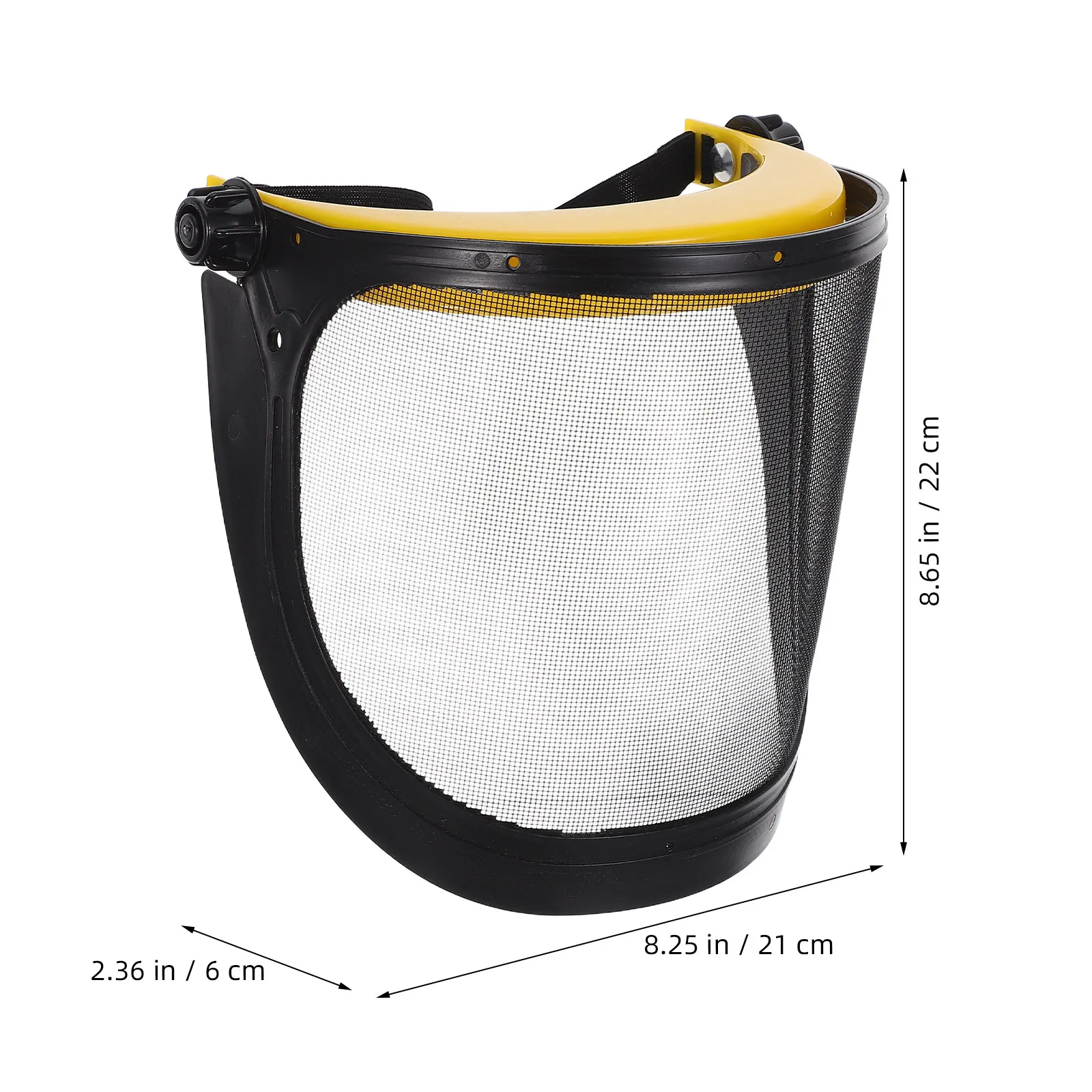 Mesh Face Shield Yard Work Protective Mask Yellow Wide View Visor Outdoor Garden Face Cover for Lawn Mowing Grinding Safety