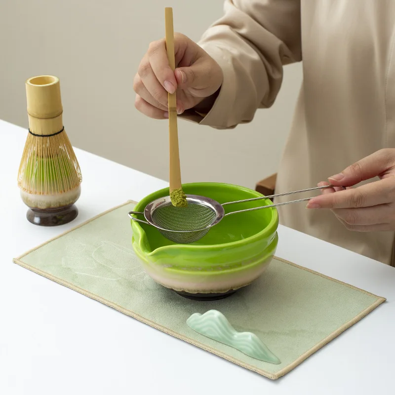 Chawan Matcha Bowl Japanese Tea Set Kiln Baked with Mouth Pick Color Box