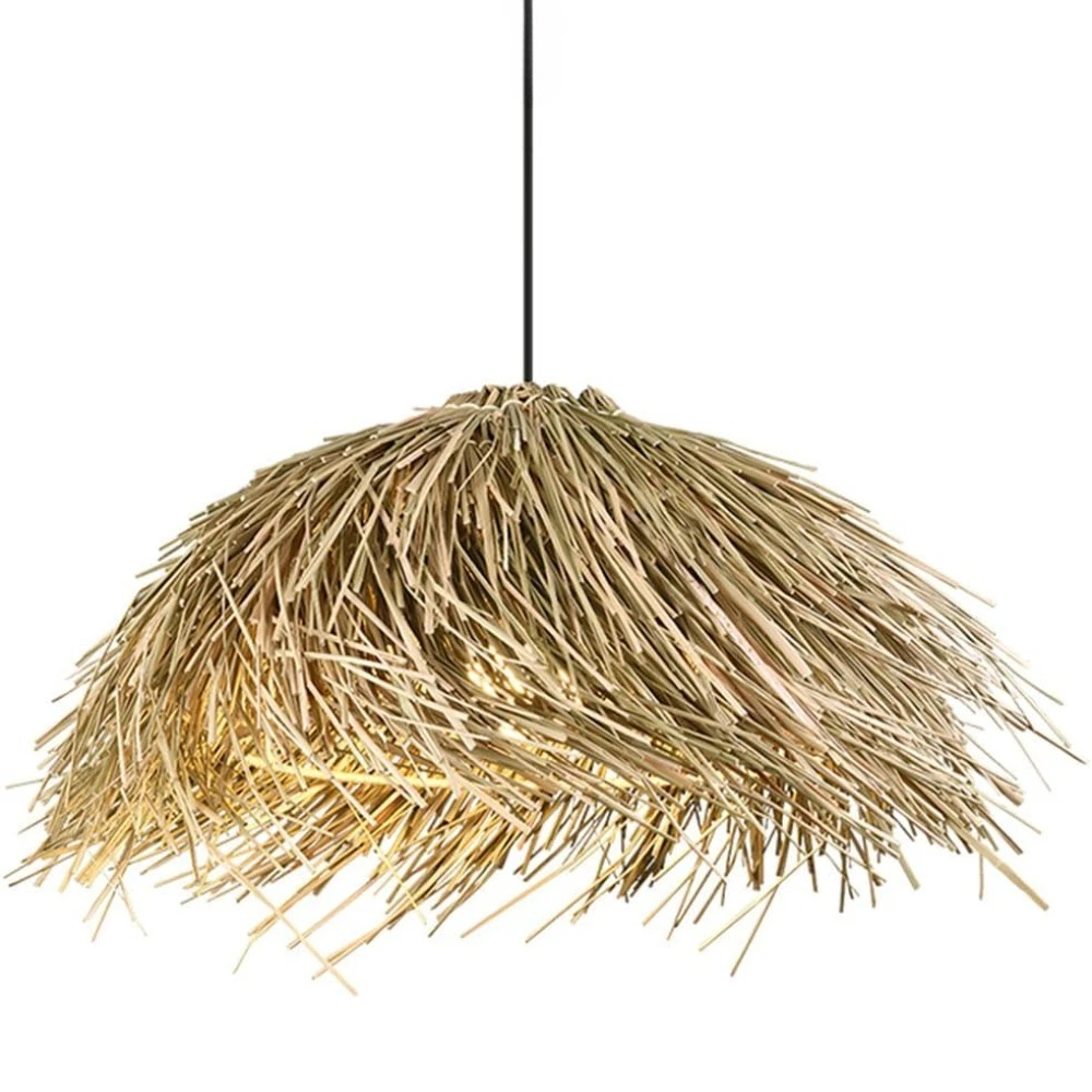 

Rattan Woven Pendant Hanging Light Rural Retro Rattan Art Lamp Shade Unique Living Room Lighting Bedroom Restaurant Chandelier