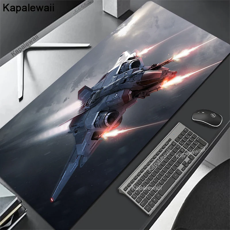 Imagem -04 - Grande Espaço Spacecraft Mouse Pad Tapete Bonito do Rato Tapetes de Mesa Tapete de Casa Tapetes de Mesa Escritório Mousepad Xxl 100x55