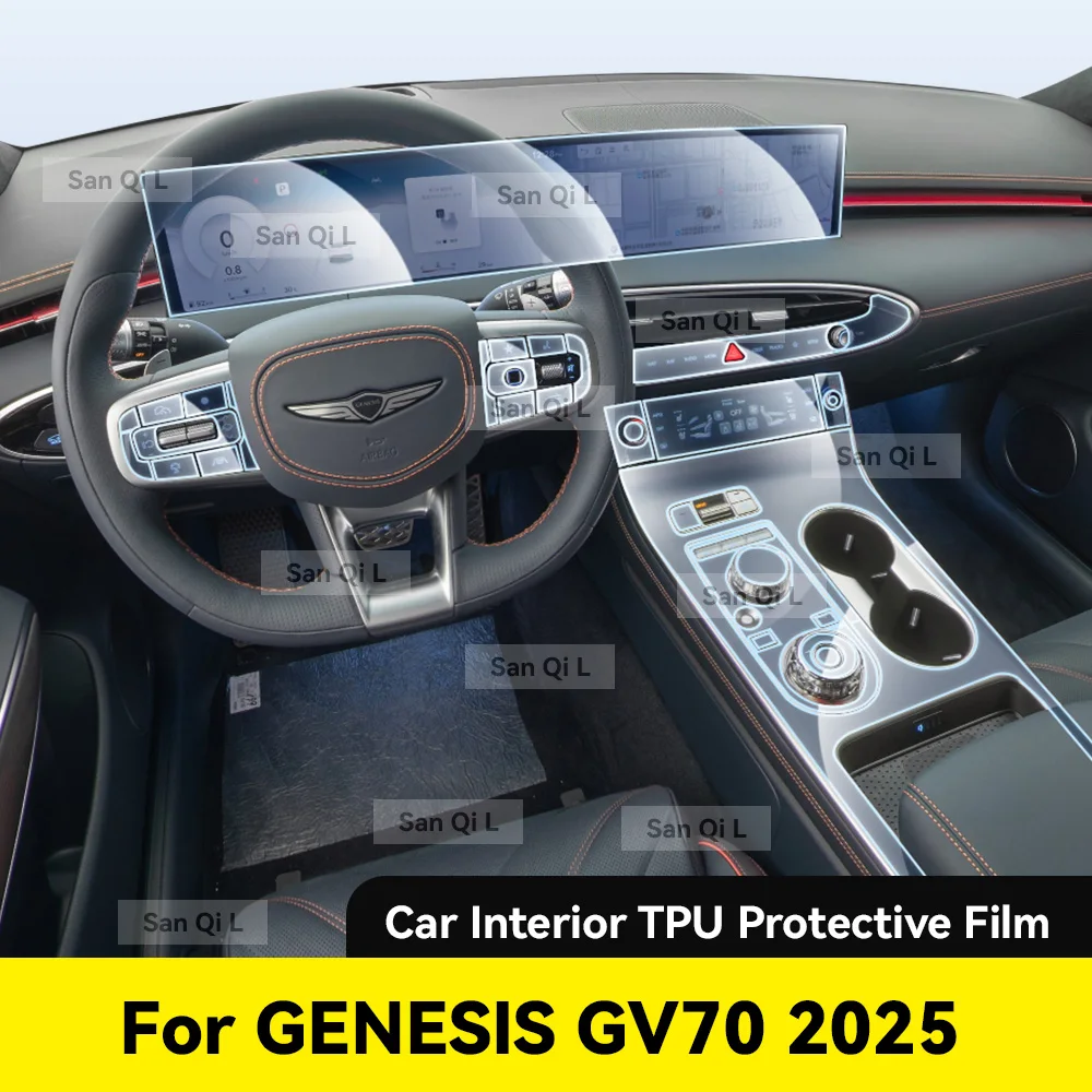 

Интерьер ТПУ для GENESIS GV70 2025, защитная пленка, защита от царапин, навигационный экран, автомобильная пленка, аксессуары