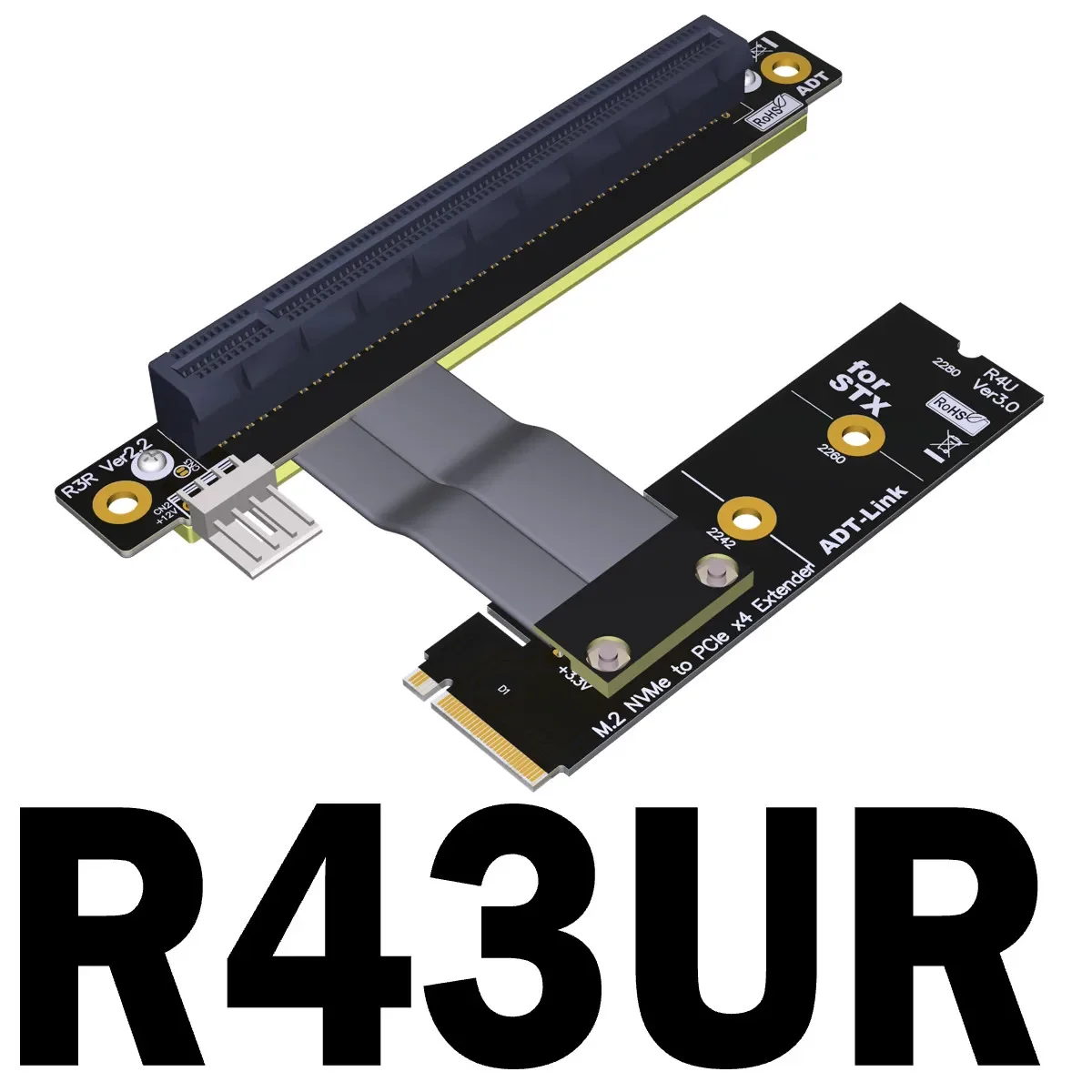 M.2 NVMe to PCIe x16 Extension Riser Cable Gen3 GPU extension cable Graphics Video Cards