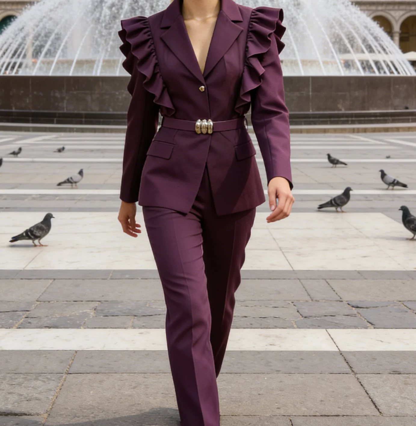 

Модный асимметричный женский пиджак с рюшами, элегантный женский пиджак, приталенный женский пиджак.-GZXXX469