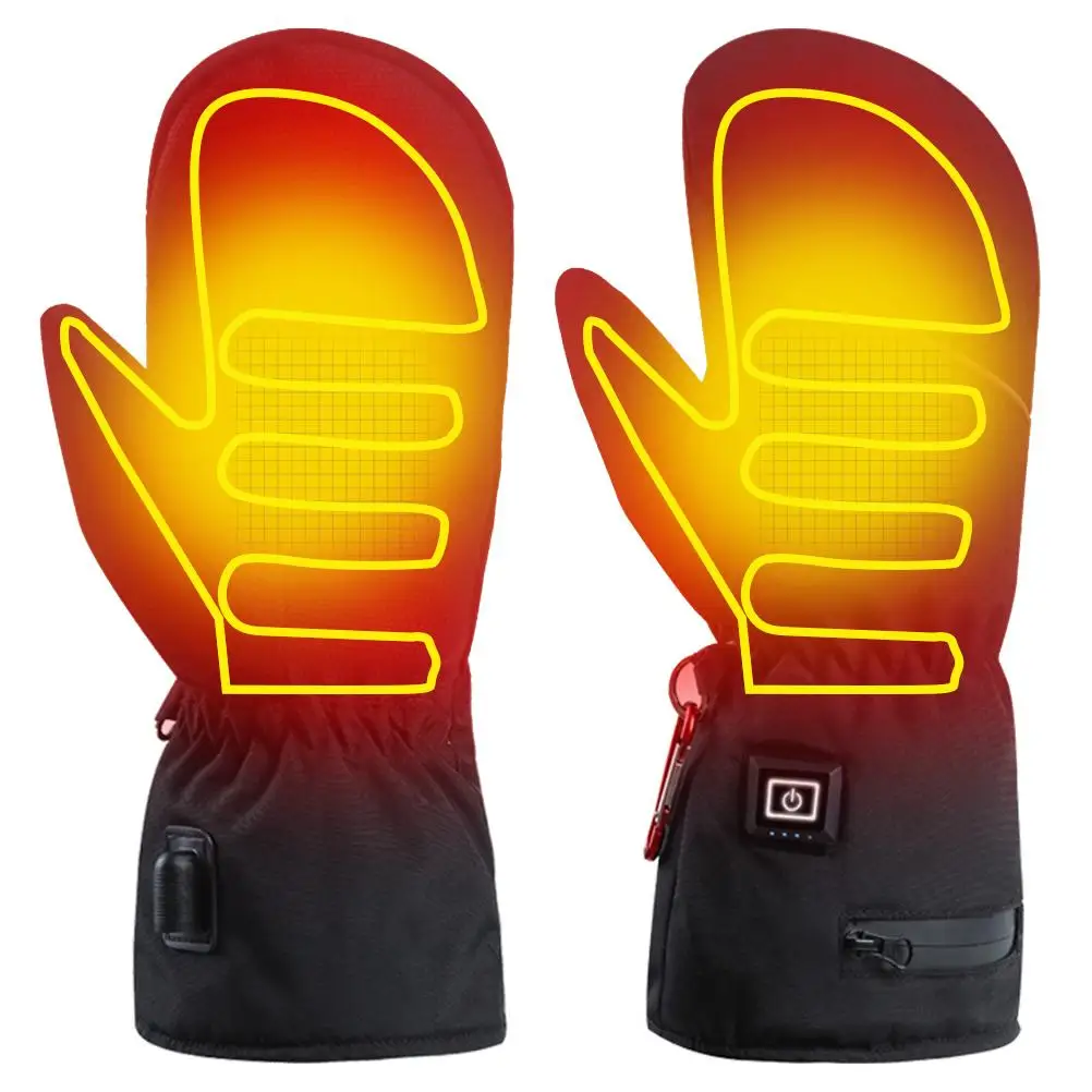 

Lined Gloves Heated Mittens Rechargeable Thermal Breathable Soft for Women for Cycling