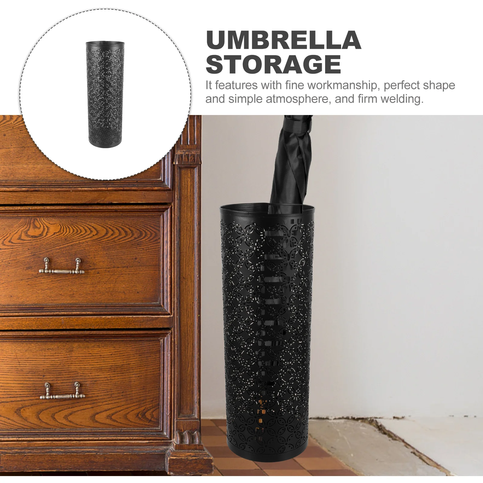 

Прочный железный держатель для зонтов большой вместимости для прихожей, коридора, домашнего хранения и организации пространства