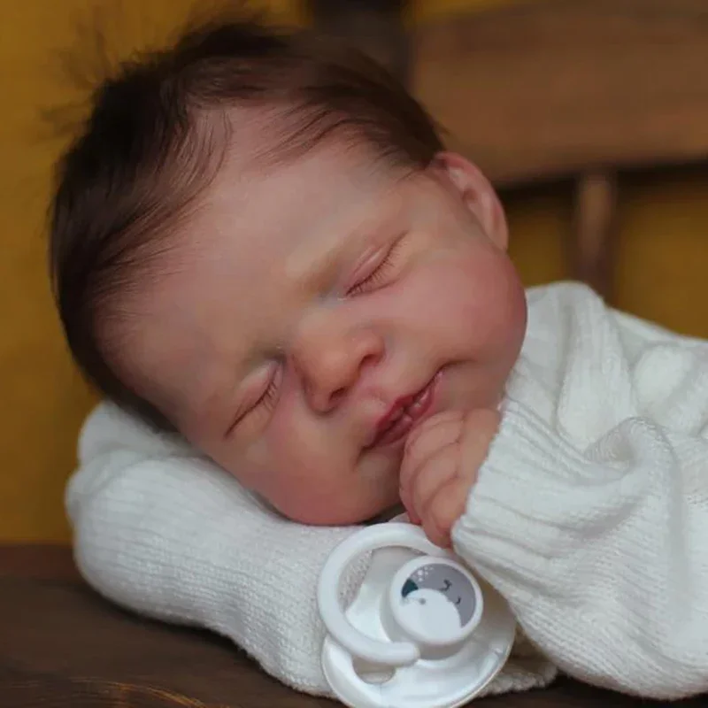 45CM Reborn Sleeping Baby Pascale Reborn Baby Doll Lifelike Soft Touch 3D Skin with Detailed Veins Look Like A Real Baby Boneca