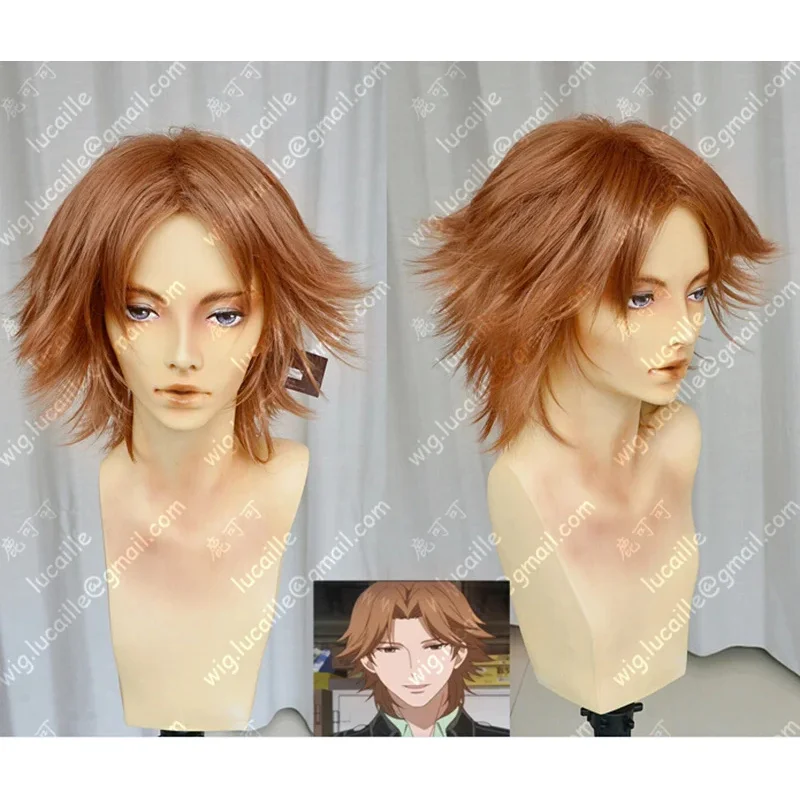 LQPersona 4: The Animation Yosuke Hanamura Short Brown Styled Heat Resistant Hair Cosplay Costume Wig + Free Wig Cap