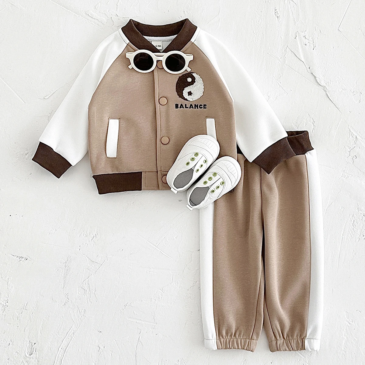 Baby Boys Clothes Autumn New Comfortable Long Sleeved Sports Baseball Jacket Top+Pants Set Chinese Style Elements Fashionable