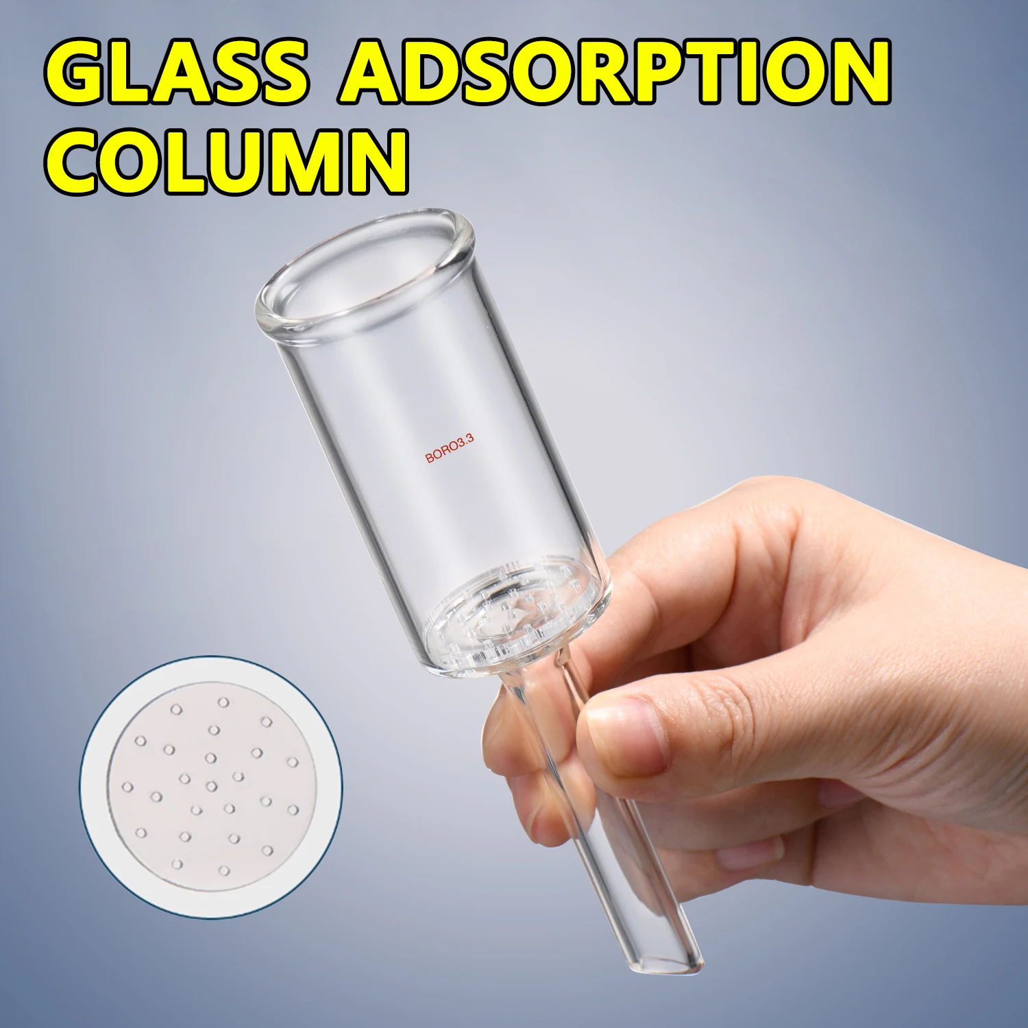 

Glass adsorption column Gu's funnel borosilicate glass Plexiglass filter plate Pore size 1mm Laboratory filter equipment