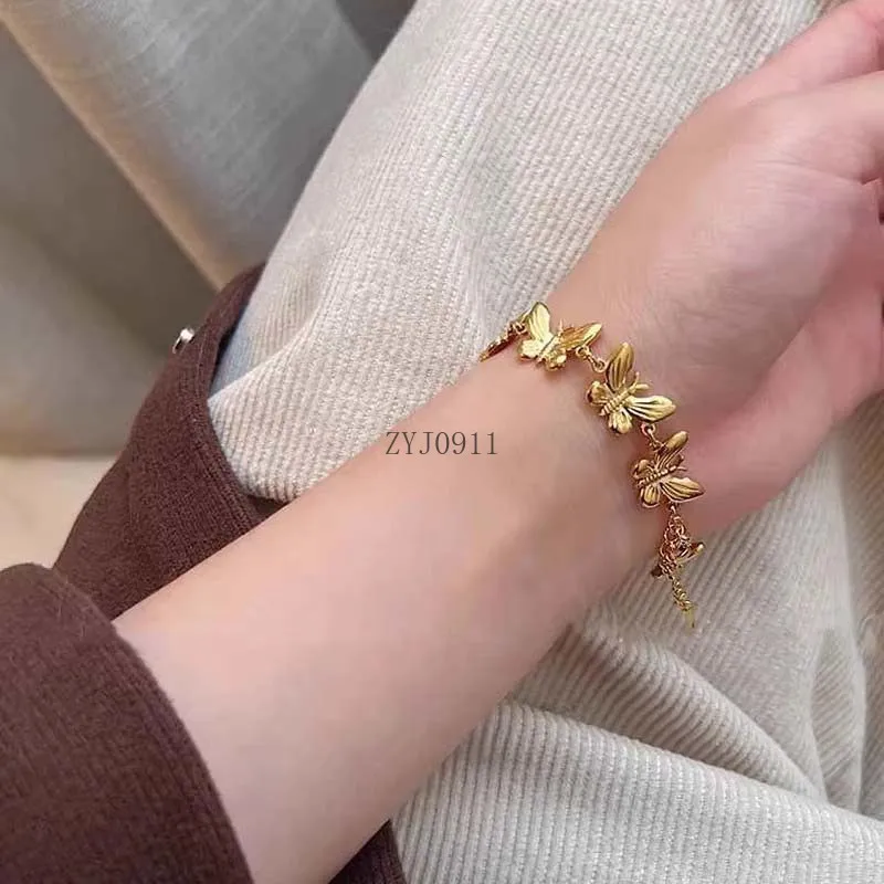 *Vintage Metall Textur Schmetterling Armband Für Frauen Mode Gold Farbe Gewebt String Kette Dickes Armband Hand Schmuck Geschenke