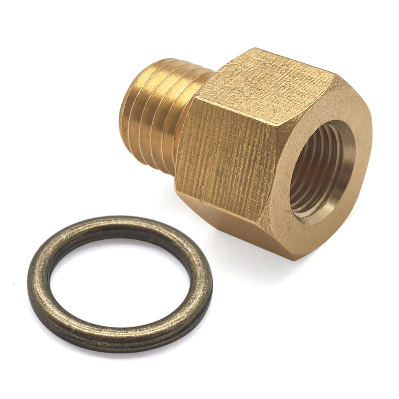 M12X1.5 External Thread to 1/8NPT Internal Thread Oil Pipe Adapter Brass Internal and External Thread Pipe Fitting Reducer Joint