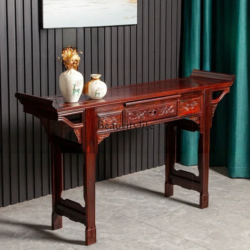 A16 Rosewood a Long Narrow Table New Chinese Style Console Tables Altar Buddha Shrine Solid Wood Living Room East Africa Sandal