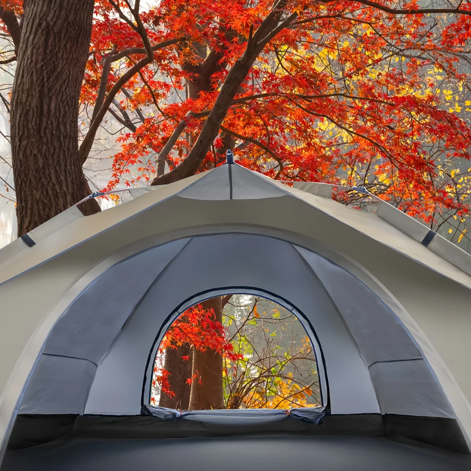 

Outdoor Integrated Pop-up Tent, 1-4 Person Camping Tent, Universal for All Seasons, Recommended To Build, Suitable