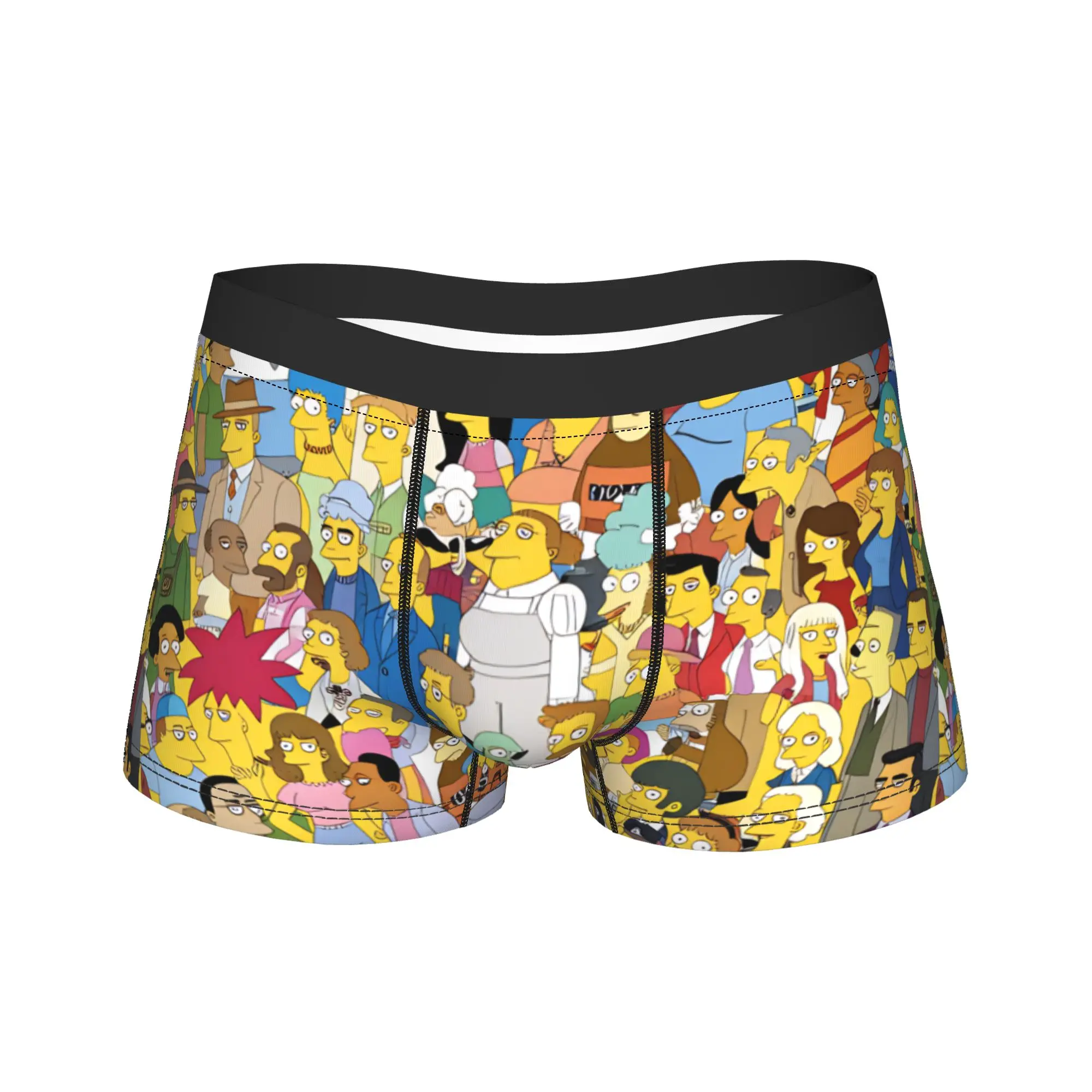 S-Simpsons Yellow Faces Cartoon Group Portrait Underwear Male Shorts Briefs Novelty Boxershorts High Quality Plus Size Panties