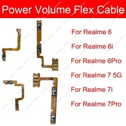 Câble flexible de volume d'alimentation pour Oppo, touche latérale de volume d'alimentation, mini bouton, ruban flexible, pièces marche et arrêt, Realme 6, 6i, 6Pro, 7, 7i, 7Pro, 4G, 5G