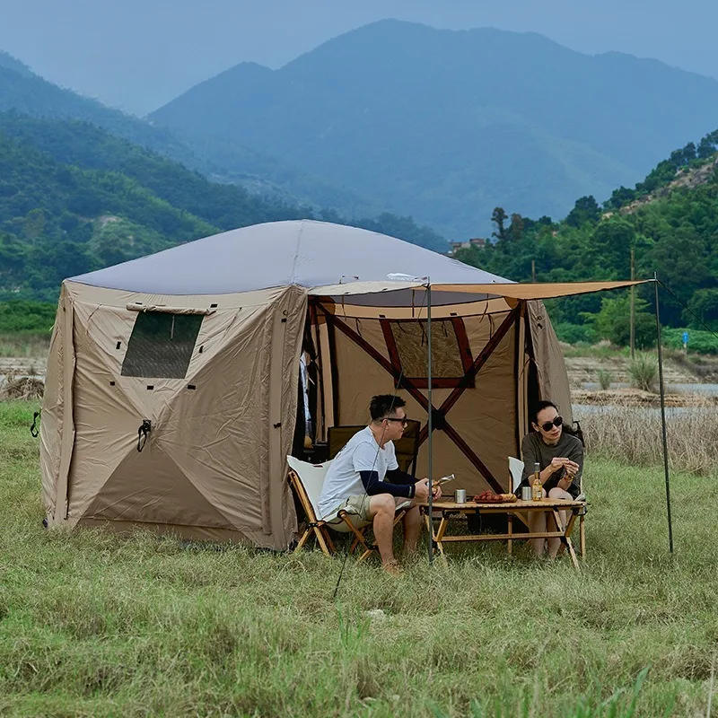 Hexagonal module tent, outdoor 7-8 people camping, sunshade, rainproof and sunscreen tent
