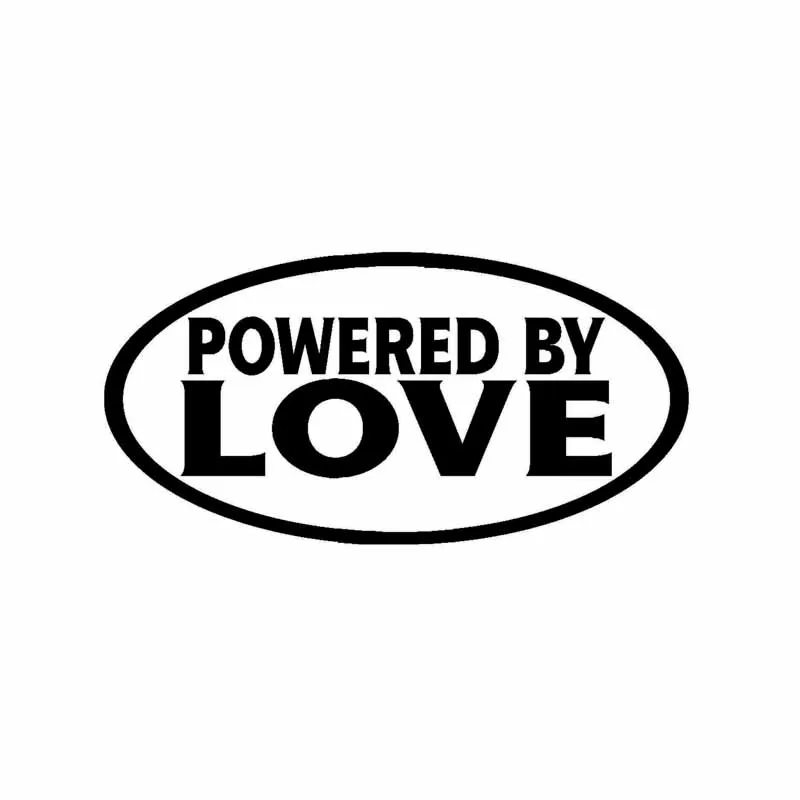 Powered By A Loving Happy Family Christian Car Decal Sticker Pvc Motorcycle Car Decal Sticker, Black/white, 7cm*14cm